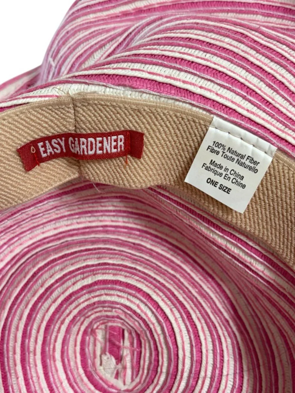 Easy Gardener Floppy Sun Hat Pink & White Stripe - Picture 3 of 3